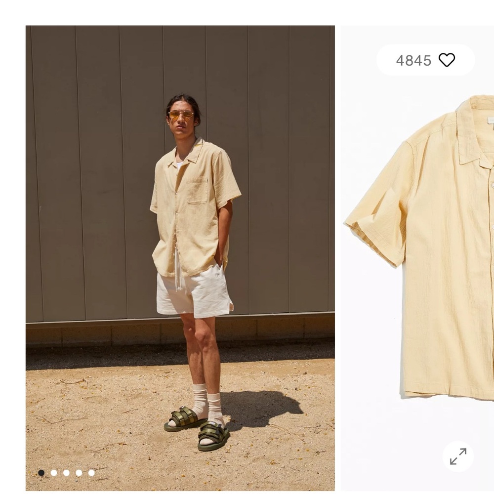 Standard Cloth Liam Crinkle Shirt Yellow